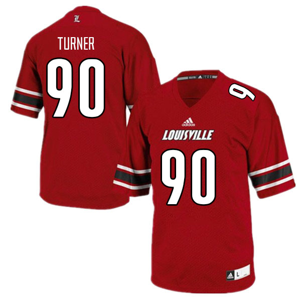 Men #90 Jacquies Turner Louisville Cardinals College Football Jerseys Sale-Red